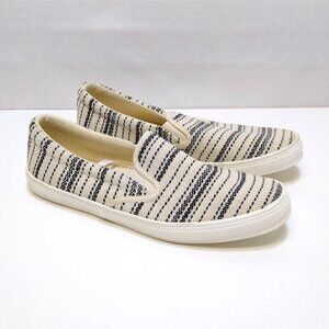 Old Navy Slip-On Sneakers Size 9 V/305979 Black & White Striped Canvas Material